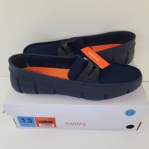 New SWIMS Black Loafer Slip On Navy Blue Shoes (13 US)